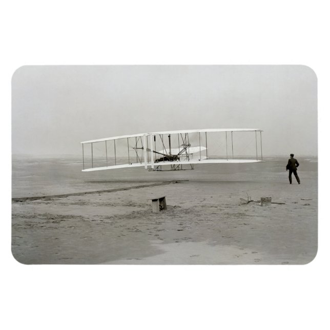 Wright Brothers Flyer First Flygplan Flight Aviati Magnet (Horisontell)