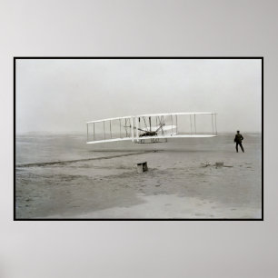 Wright Brothers Flyer Första Flygplanet Flyg Luftf Poster