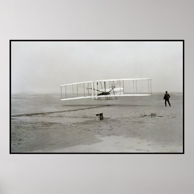 Wright Brothers Flyer Första Flygplanet Flyg Luftf Poster (Framsidan)