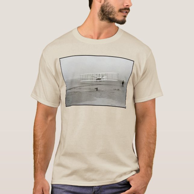 Wright Brothers Flyer Första Flygplanet Flyg Luftf T Shirt (Framsida)