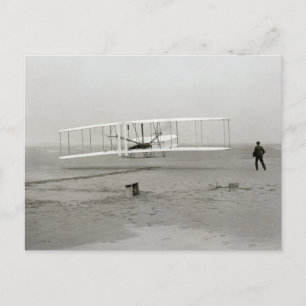 Wright Brothers Flyer Första Flygplanet Flyg Luftf Vykort