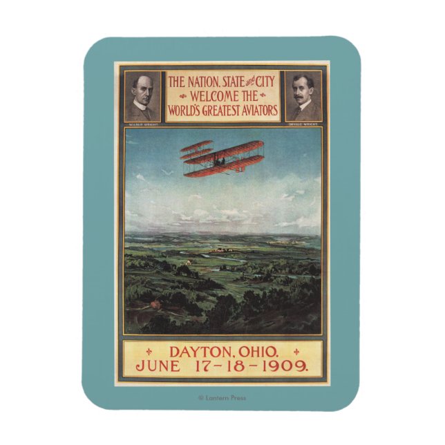 Wright Brothers Flygplan Magnet (Vertikal)