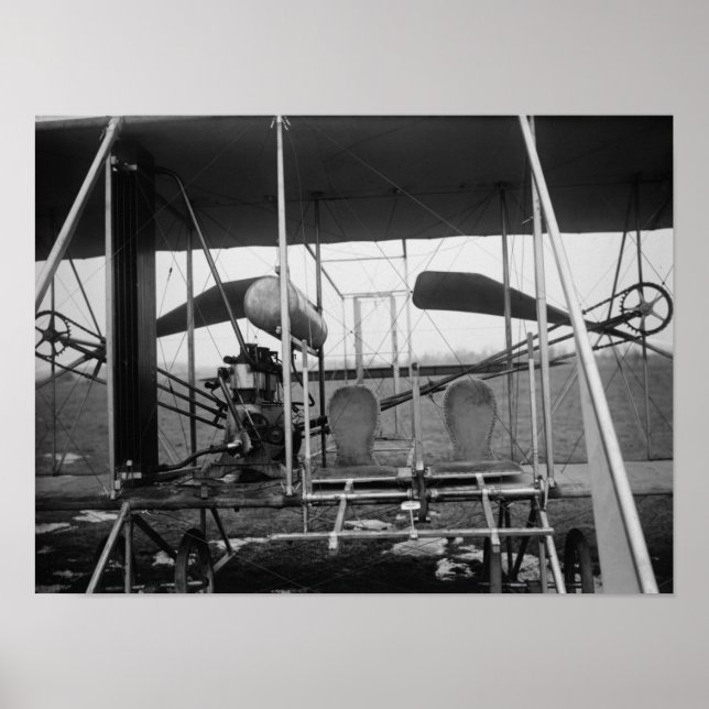 Wright Brothers Flygplan med Pilot och Poster (Framsidan)