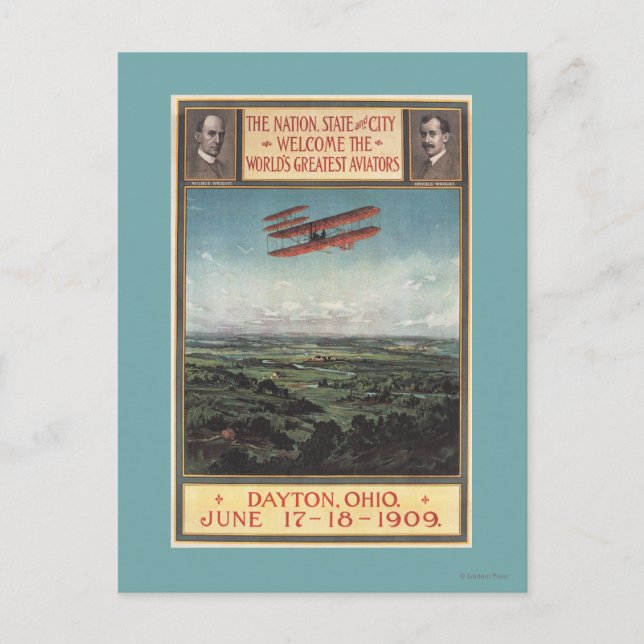 Wright Brothers Flygplan Vykort (Framsida)
