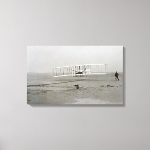 Wright Brothers Kattunge Hawk First Flight Flygpla Canvastryck