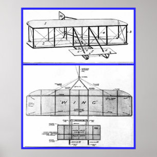 Wright Brothers Patent Teckning 1908 Poster