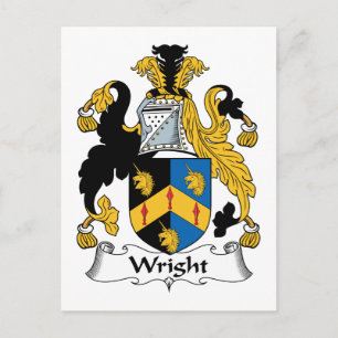 Wright Family Crest Vykort