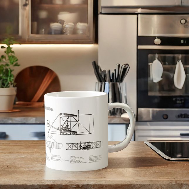 Wright Flyer- Flygplan BD för Teckning-plan Kaffemugg (Skapare uppladdad)