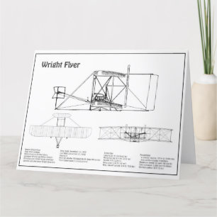 Wright Flyer- Flygplan BD för Teckning-plan Tack Kort