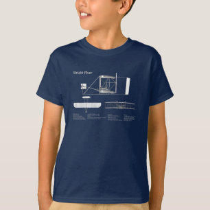 Wright Flyer - Flygplan Blueprint Teckning Plans A T Shirt