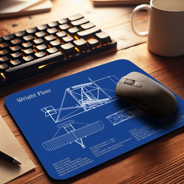 Wright Flyer- Flygplan Blueprint Teckning Plans AD Musmatta (Skapare uppladdad)