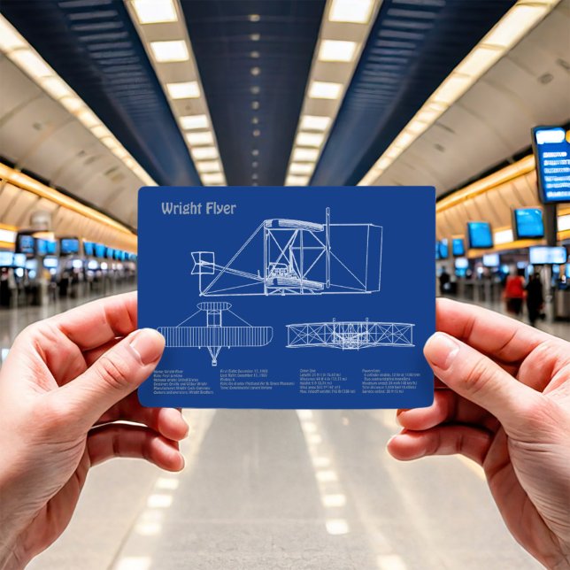 Wright Flyer- Flygplan Blueprint Teckning Plans AD Vykort (Skapare uppladdad)