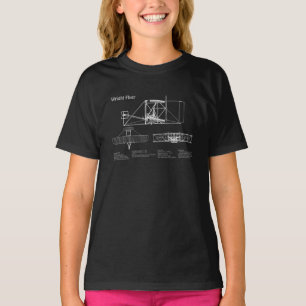 Wright Flyer- Flygplan Blueprint Teckning Plans PD T Shirt