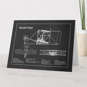 Wright Flyer- Flygplan Blueprint Teckning Plans PD Tack Kort