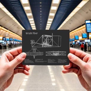 Wright Flyer- Flygplan Blueprint Teckning Plans PD Vykort