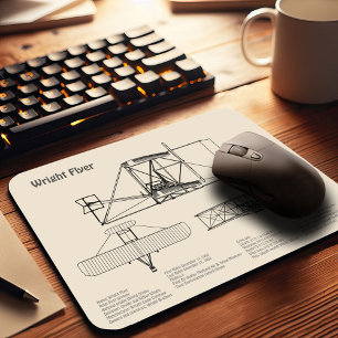 Wright Flyer- Flygplan Blueprint Teckning Plans SD Musmatta