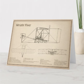Wright Flyer- Flygplan Blueprint Teckning Plans SD Tack Kort