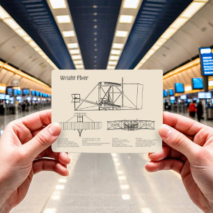 Wright Flyer- Flygplan Blueprint Teckning Plans SD Vykort