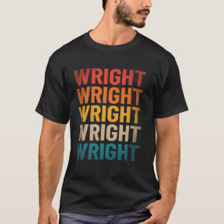 Wright Last Name Shirt Vintage Wright Namn T