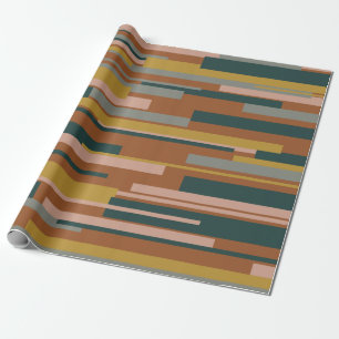 Wright Midsekunders Modern Geometric Mönster Rust Presentpapper
