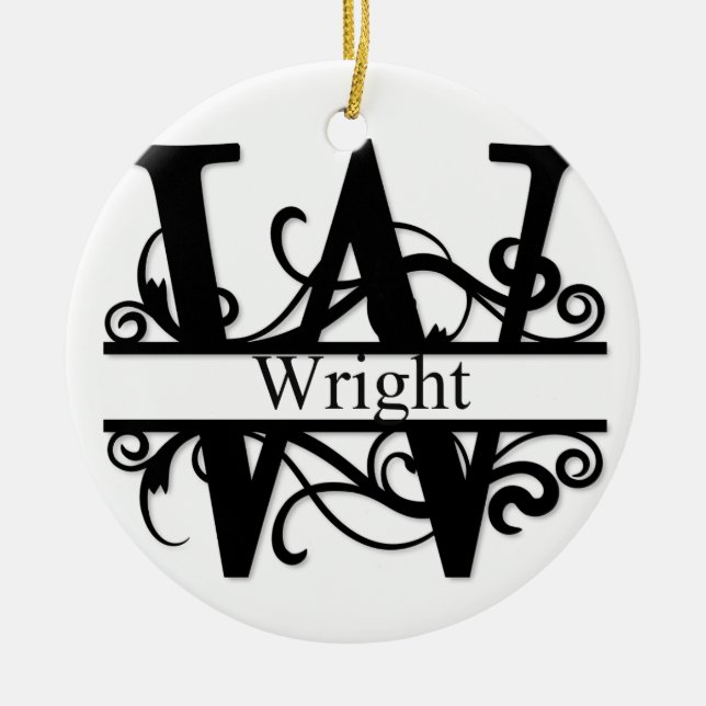 Wright Monogram Julgransprydnad Keramik (Framsidan)