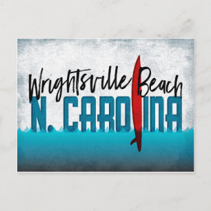 Wrightstsville Beach Postcard N. Carolina Surfboar Vykort