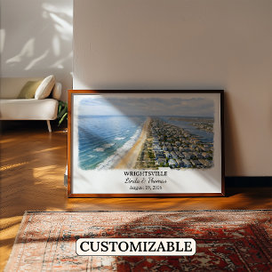 Wrightsville North Carolina Affisch, Akvarell Poster