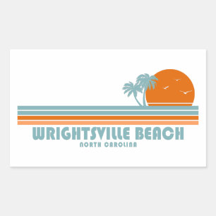 WrightTville Beach North Carolina Sol Handflatan T Rektangulärt Klistermärke
