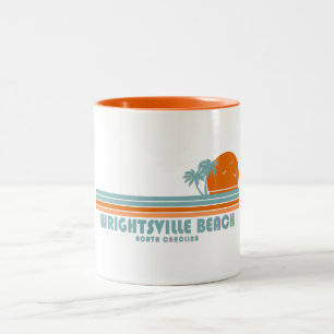 WrightTville Beach North Carolina Sol Handflatan T Två-Tonad Mugg