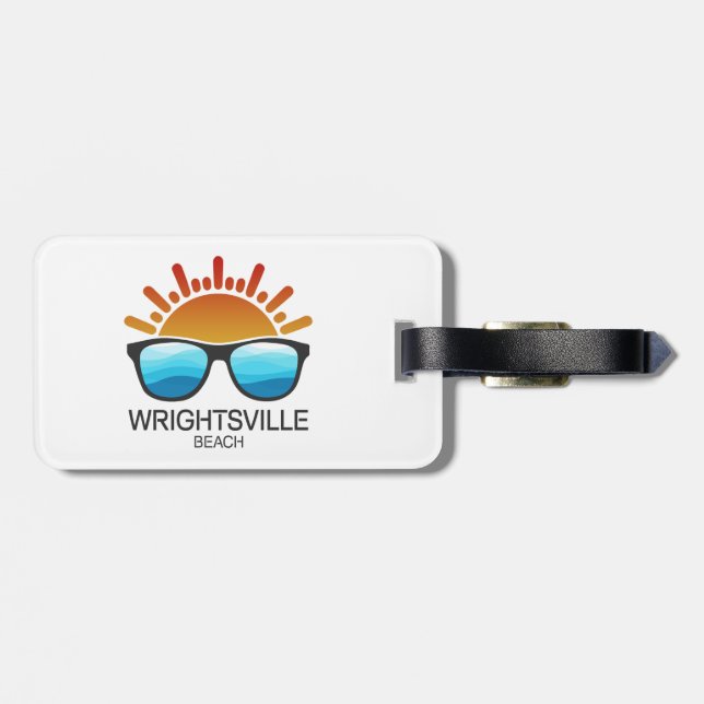 WrightTville Beach North Carolina Sunglasses Bagagebricka (Baksida Vågrät)