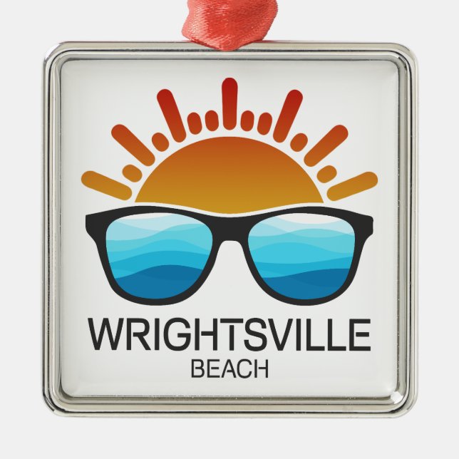WrightTville Beach North Carolina Sunglasses Julgransprydnad Metall (Framsidan)