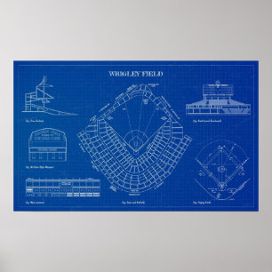 Wrigley Fält Blueprint Poster