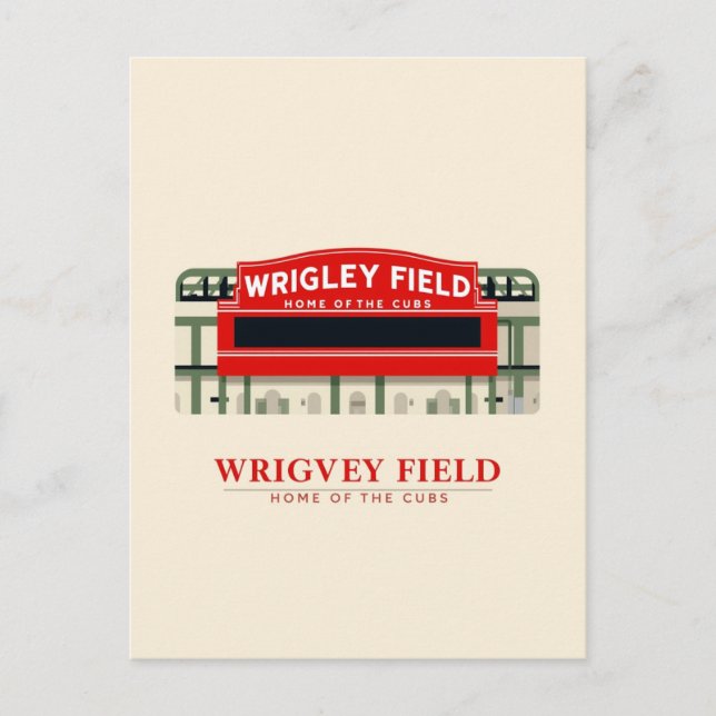 Wrigley Field: Home of the Cubs Vykort (Framsida)