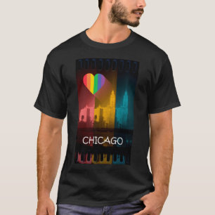 Wrigley för gay pride för Chicago regnbågeT-tr T Shirt
