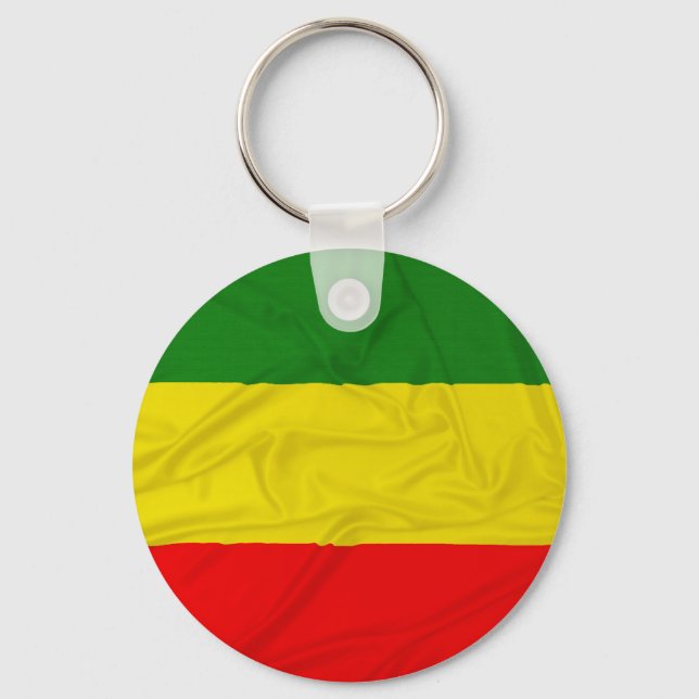 Wrinkled Rastafarian Flagga Nyckelring (Framsida)