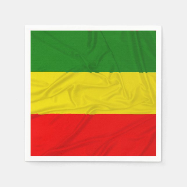 Wrinkled Rastafarian Flagga Pappersservett (Framsidan)