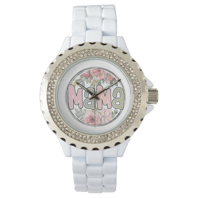 Wrist watch for mom with floral design armbandsur (Framsida)
