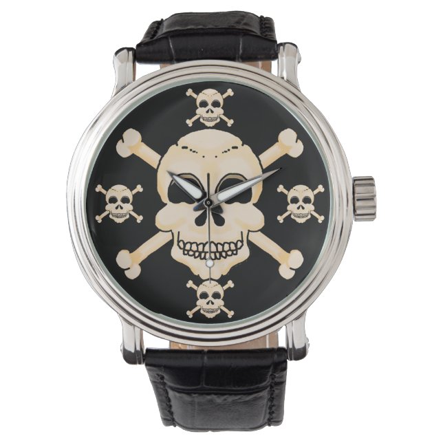 Wrist Watch för Skull och korsben Armbandsur (Framsida)