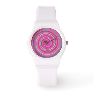 Wrist watch rosa spiral mönster armbandsur