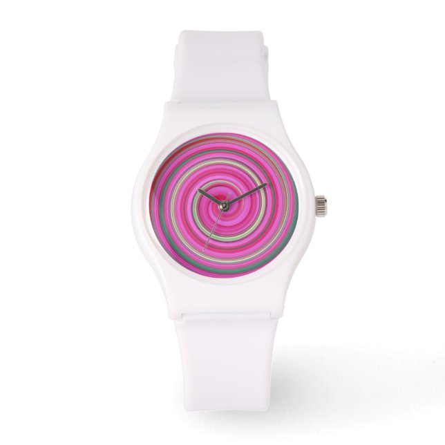 Wrist watch rosa spiral mönster armbandsur (Framsida)