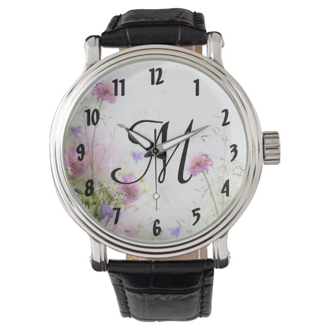 Wrist Wrist för Lavender Vild Flowers Armbandsur (Framsida)