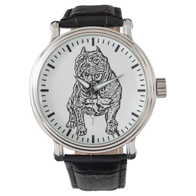 Wristwatch, American Bully Hund manar Armbandsur (Framsida)