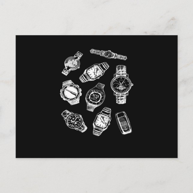 Wristwatches Luxury Watches Clocks Clock Vykort (Framsida)