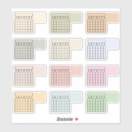 Writable Monthly Index Tab Calendar Habit Tracker  Klistermärken