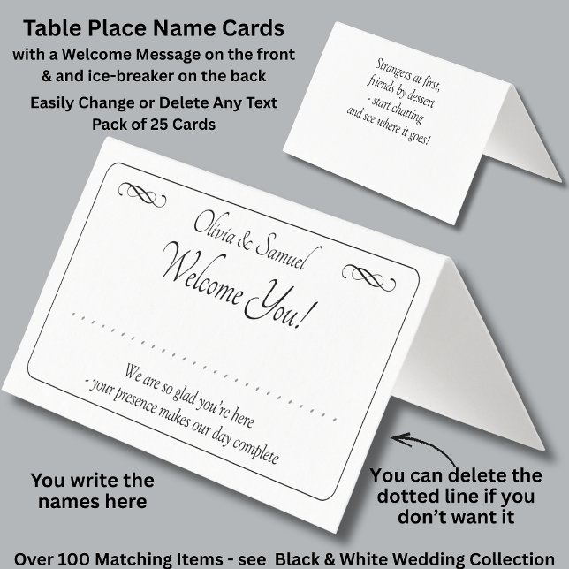 Write Name - Table Place Card - with Messages Kort (Skapare uppladdad)