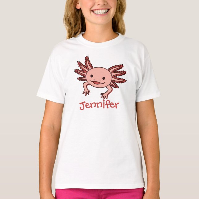 write your name on this cute Axolotl T Shirt (Framsida)