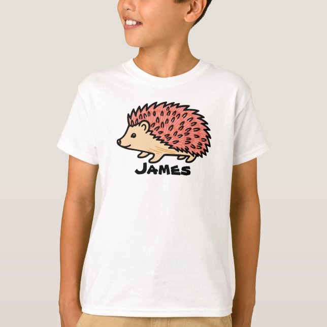 write your name on this Pink Hedgehog T Shirt (Framsida)