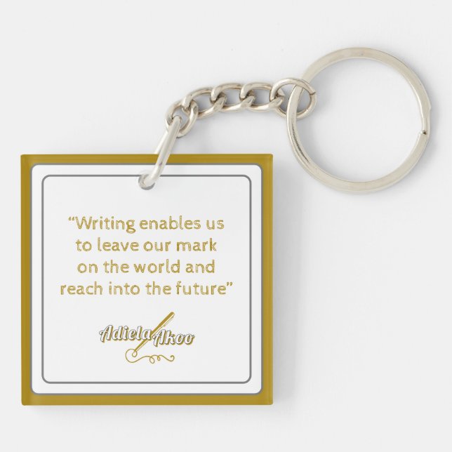 WRITER Acrylic Keychain av Poet Adiela Akoo (Baksidan)