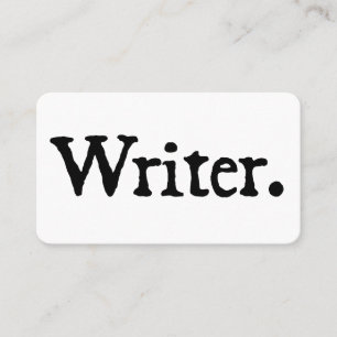 Writer Black White Visitkort