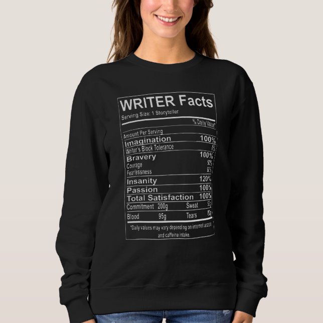 Writer Facts Write Author Writing Book T Shirt (Framsida)